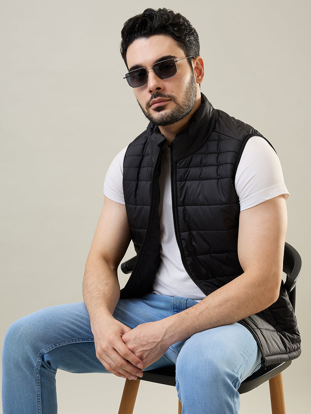 Tim Paris Jacket - Black Sleeveless Jacket