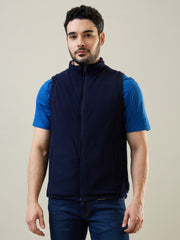 Tim Paris Jacket - White & Blue Sleeveless Reversible Jacket