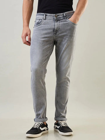 Ash Grey Ferdinand Slim Tapered Fit Jeans Tim Paris
