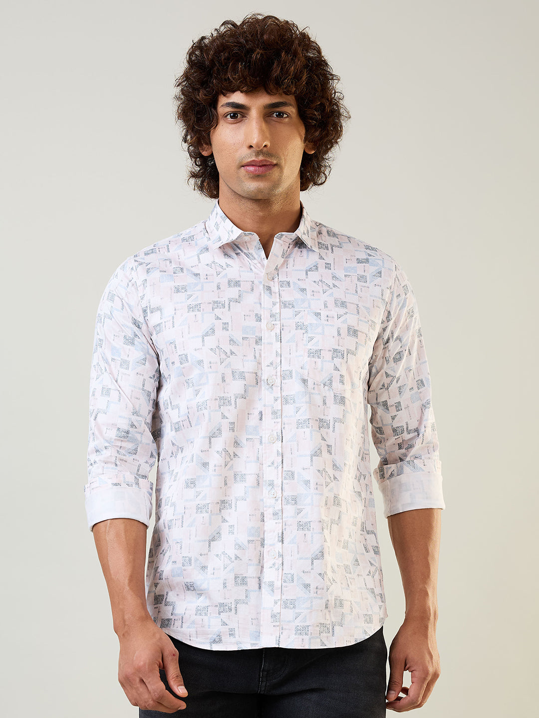 Mens Shirt Print Pink