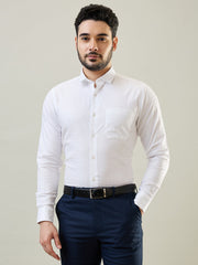 Tim Paris White Solid Formal Shirt