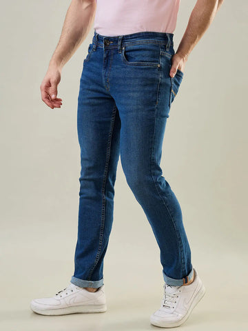 Enzyme Wash Blue Ferdinand Slim Tapered Fit Jeans Tim Paris