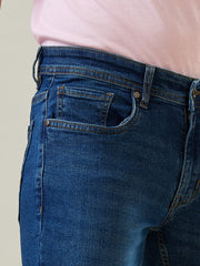 Enzyme Wash Blue Ferdinand Slim Tapered Fit Jeans