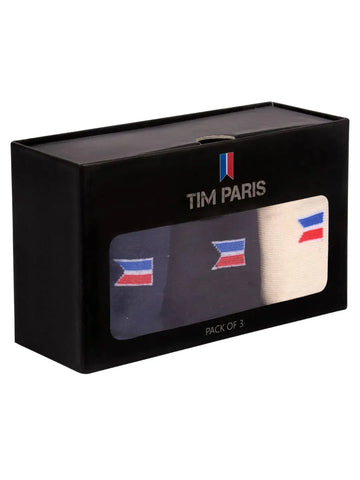 Socks For Premium High Ankle Length Sports Socks With Thick Cotton Cushion Multi-Purpose|Extra Durable Socks In An Assorted Combo| Pack Of 3 Free Size |(Cream/Black/Navy)| Tim Paris
