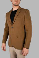 Khaki Woven Regular Fit Blazers