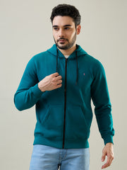 Green Solid Regular Fit Sweatshirt