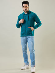 Green Solid Regular Fit Sweatshirt