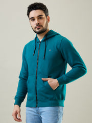Green Solid Regular Fit Sweatshirt
