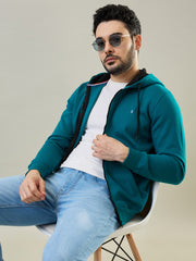 Green Solid Regular Fit Sweatshirt