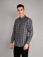 Navy & Beige Checkered Shirt
