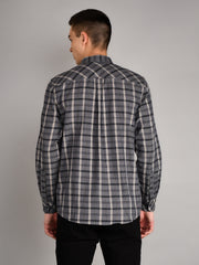 Navy & Beige Checkered Shirt