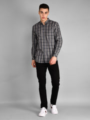 Navy & Beige Checkered Shirt