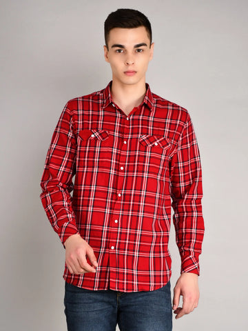 Red Checkered Shirt Tim Paris