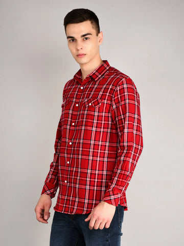 Red Checkered Shirt Tim Paris