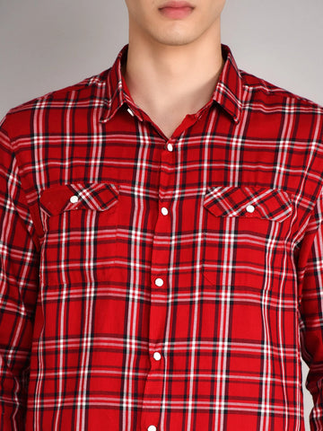 Red Checkered Shirt Tim Paris