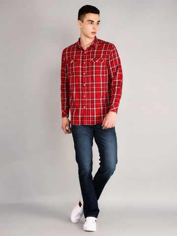 Red Checkered Shirt Tim Paris