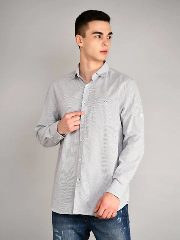 Blue Striped Regular Fit Shirt TIM PARIS