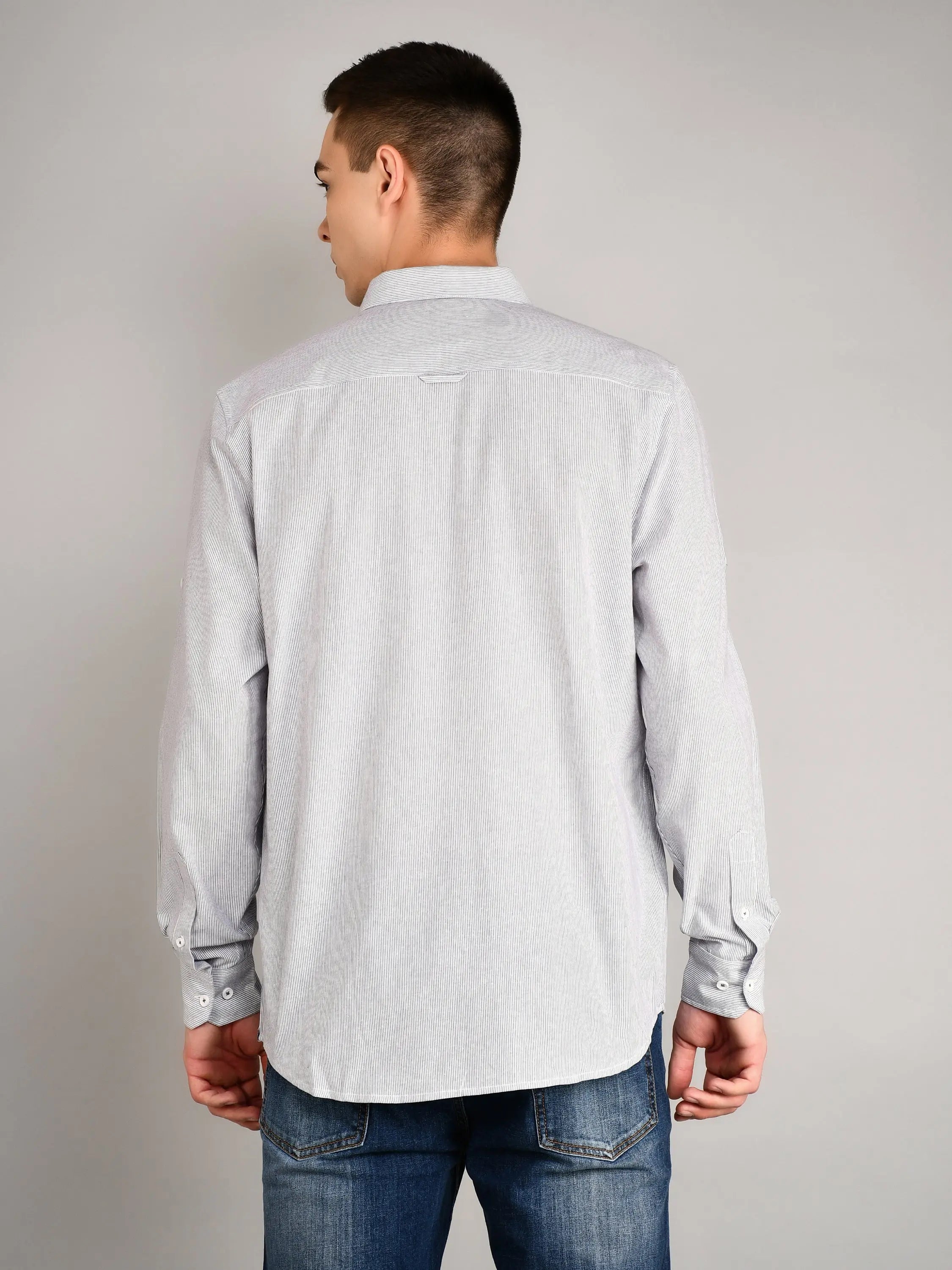 Blue Striped Regular Fit Shirt TIM PARIS