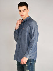 Blue Ashes Printed Regular Fit Shirt TIM PARIS