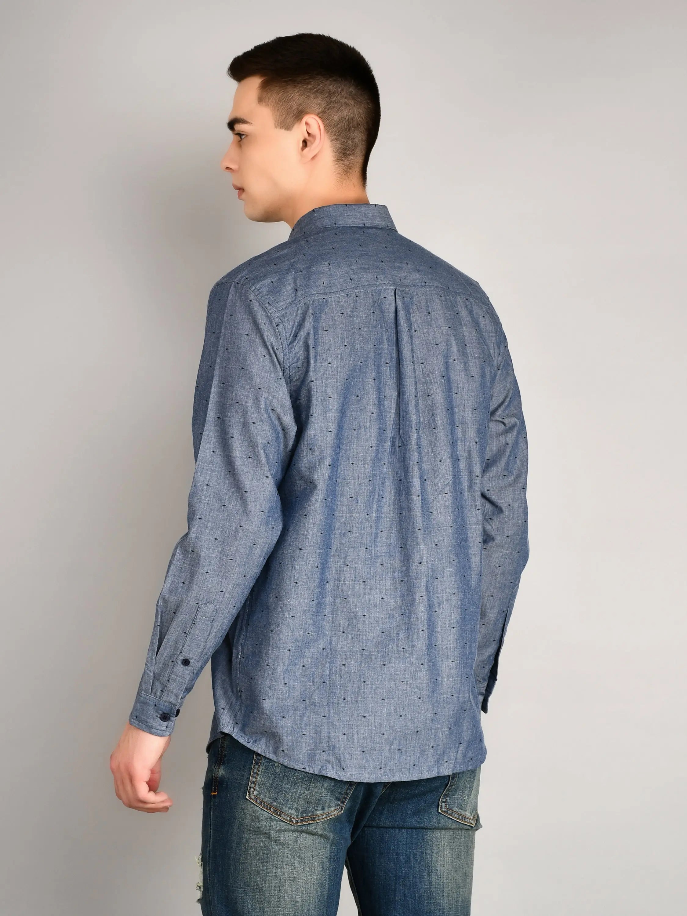 Blue Ashes Printed Regular Fit Shirt TIM PARIS