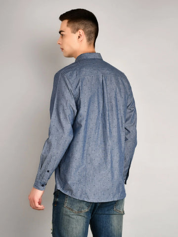 Blue Ashes Printed Regular Fit Shirt TIM PARIS