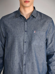 Blue Ashes Printed Regular Fit Shirt TIM PARIS