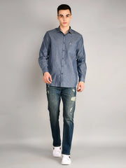 Blue Ashes Printed Regular Fit Shirt TIM PARIS