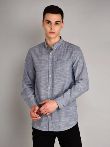 Blue Ashes Solid Regular Fit Shirt TIM PARIS