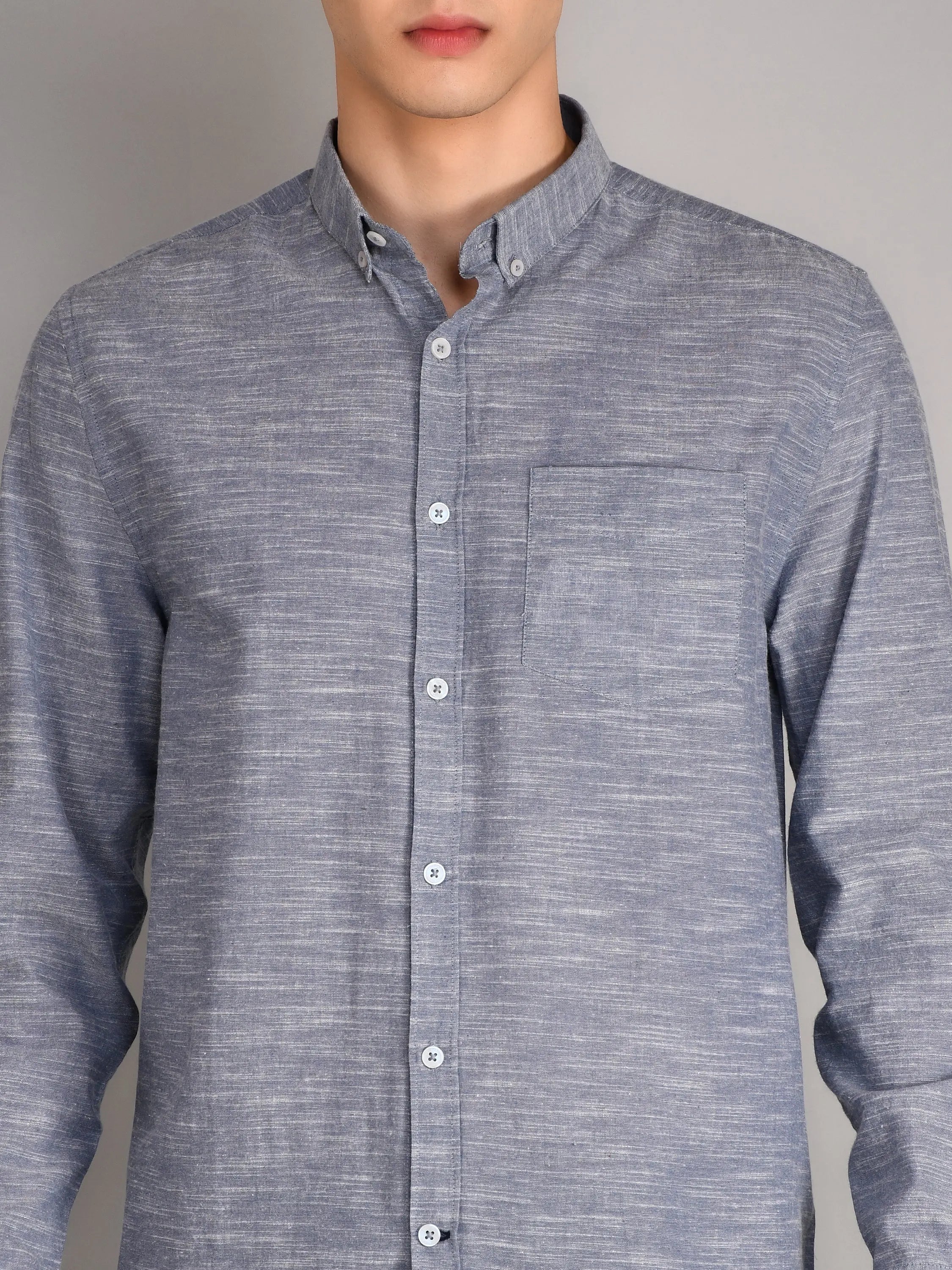 Blue Ashes Solid Regular Fit Shirt TIM PARIS