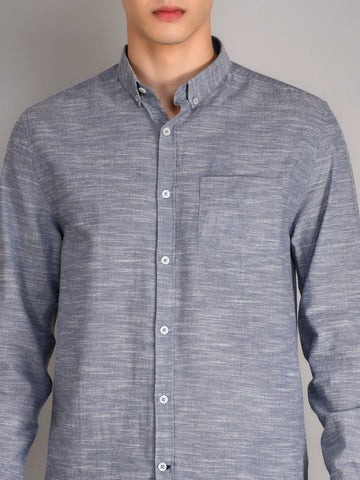 Blue Ashes Solid Regular Fit Shirt TIM PARIS