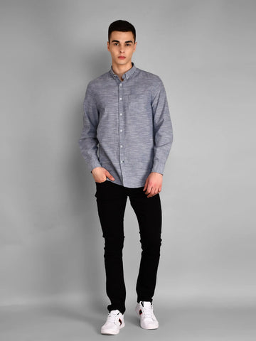 Blue Ashes Solid Regular Fit Shirt TIM PARIS