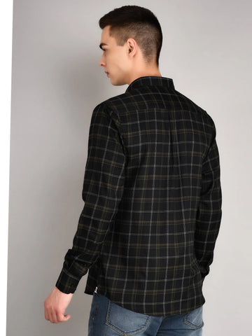 Black Checks Checkered Regular Fit Shirt TIM PARIS