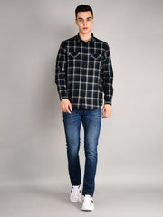 Black Checkered Regular Fit Shirt
