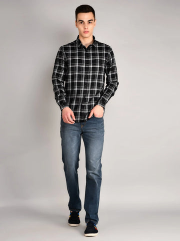 Black Checks Checkered Regular Fit Shirt TIM PARIS