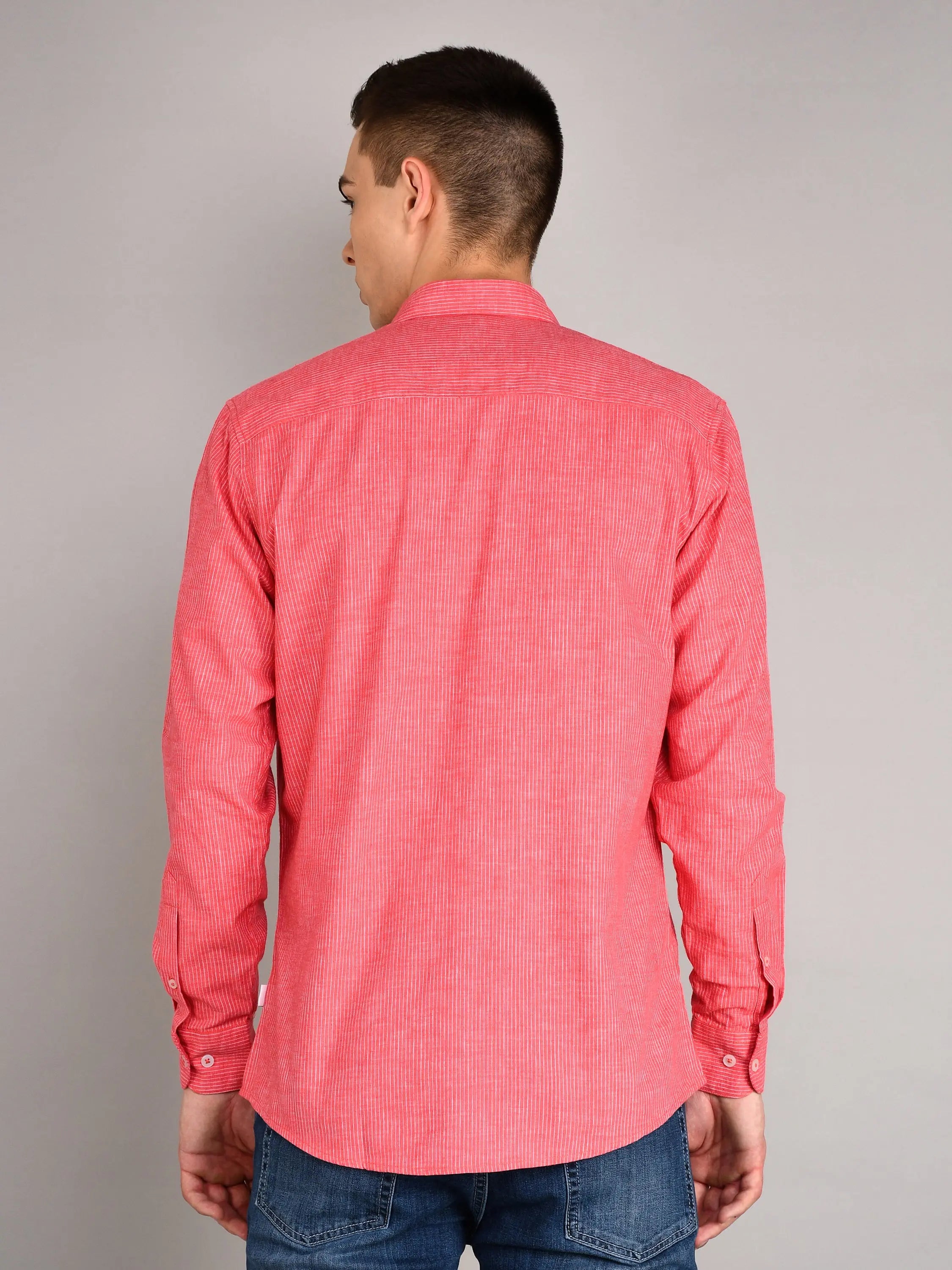Red Striped Regular Fit Shirt TIM PARIS