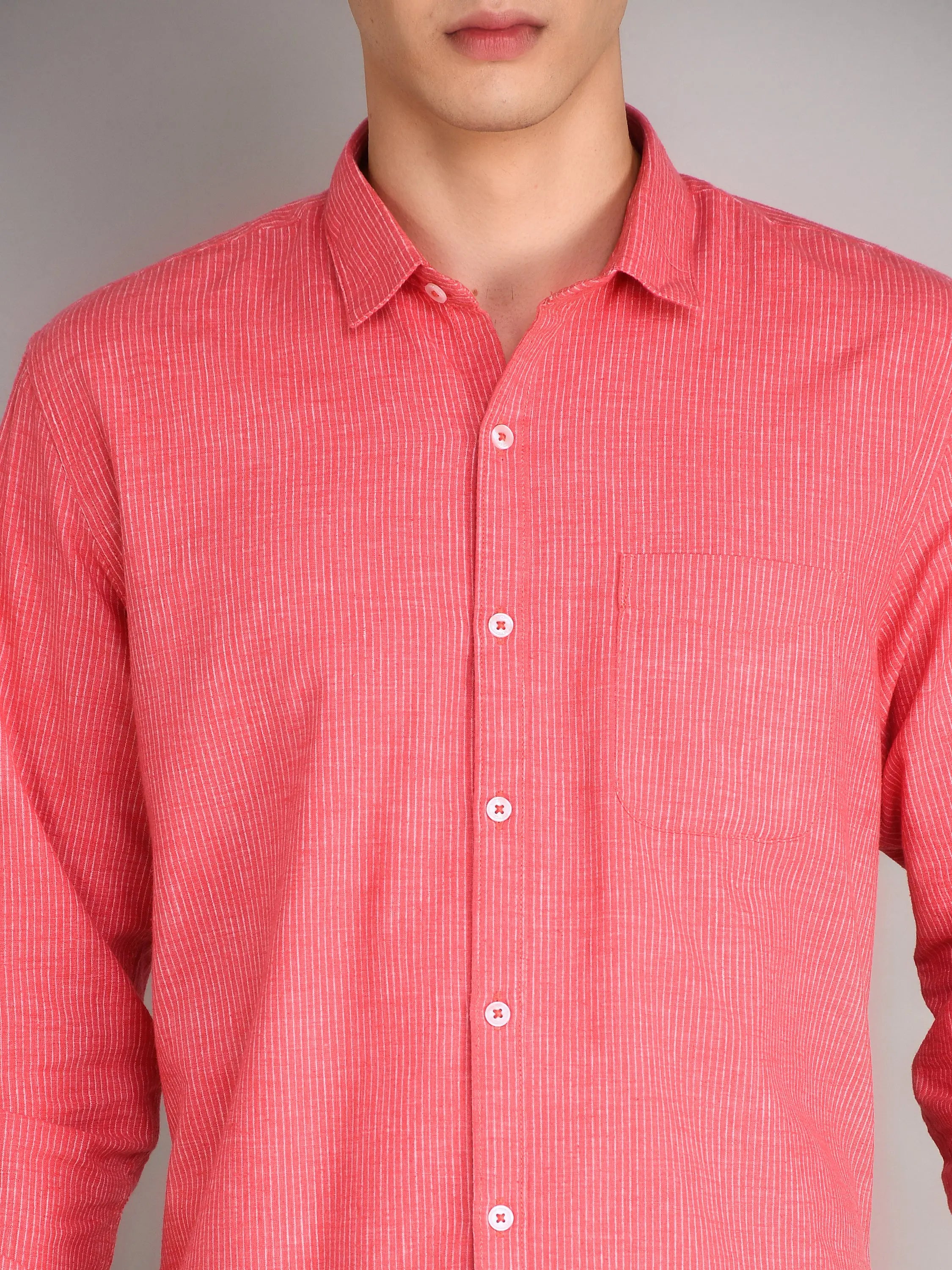 Red Striped Regular Fit Shirt TIM PARIS