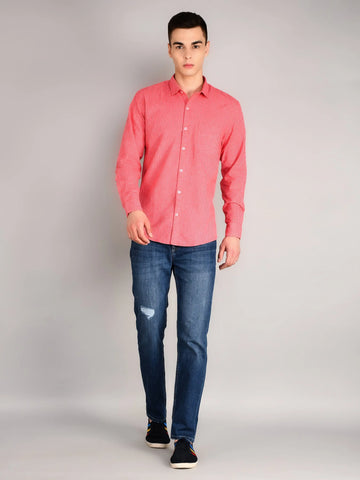 Red Striped Regular Fit Shirt TIM PARIS