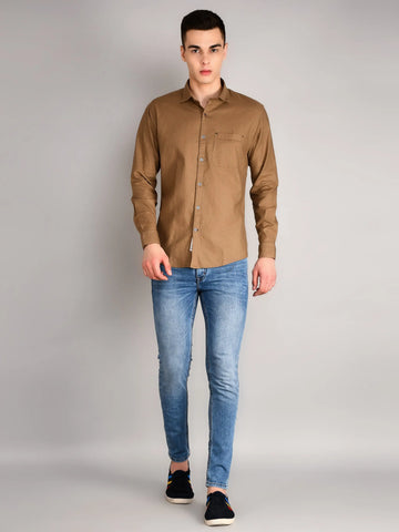 Beige Micro Print Shirt Tim Paris