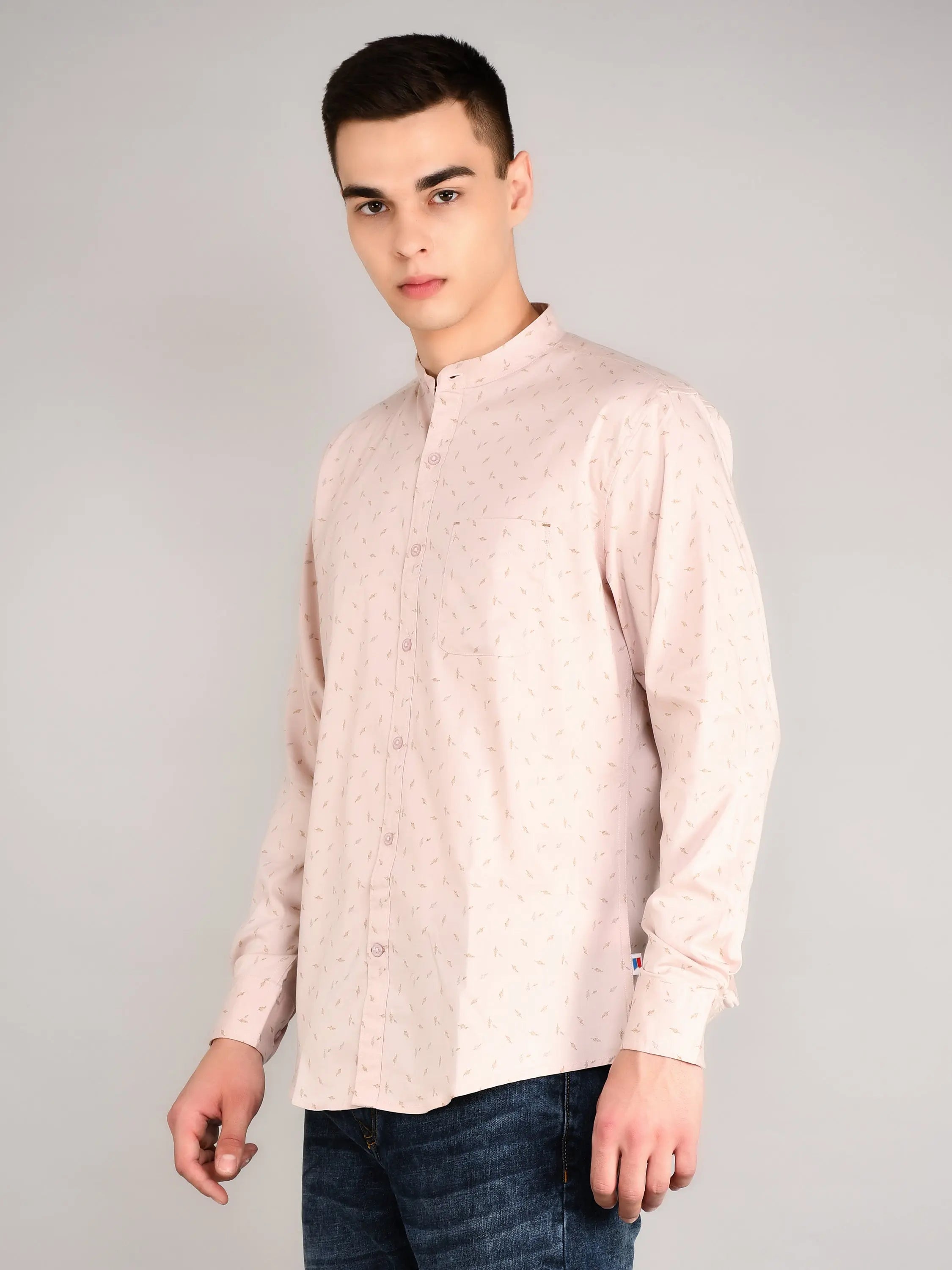 Pink Printed Regular Fit Shirt TIM PARIS