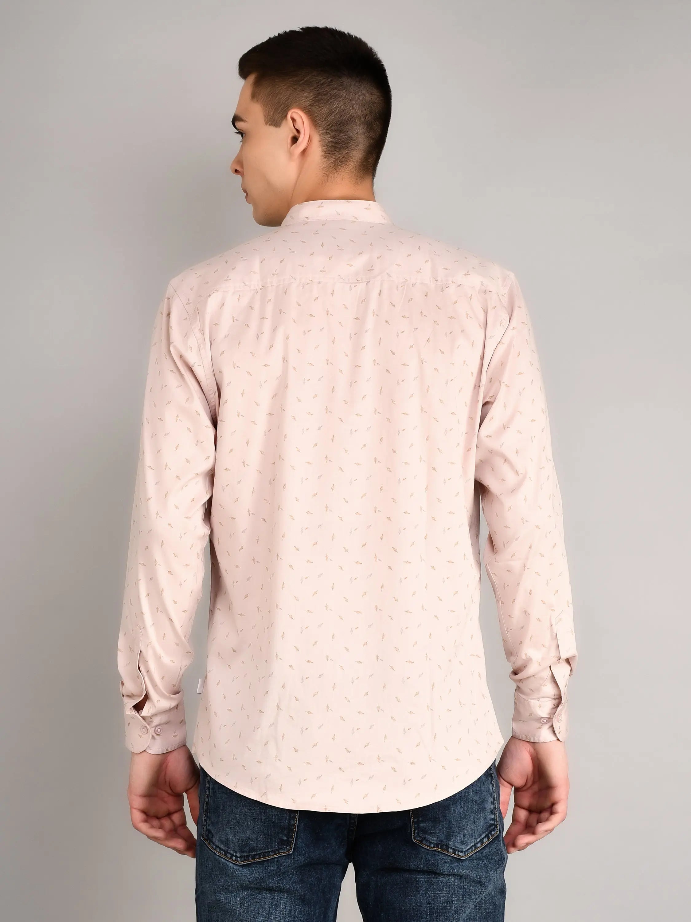 Pink Printed Regular Fit Shirt TIM PARIS