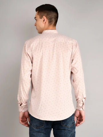 Pink Printed Regular Fit Shirt TIM PARIS