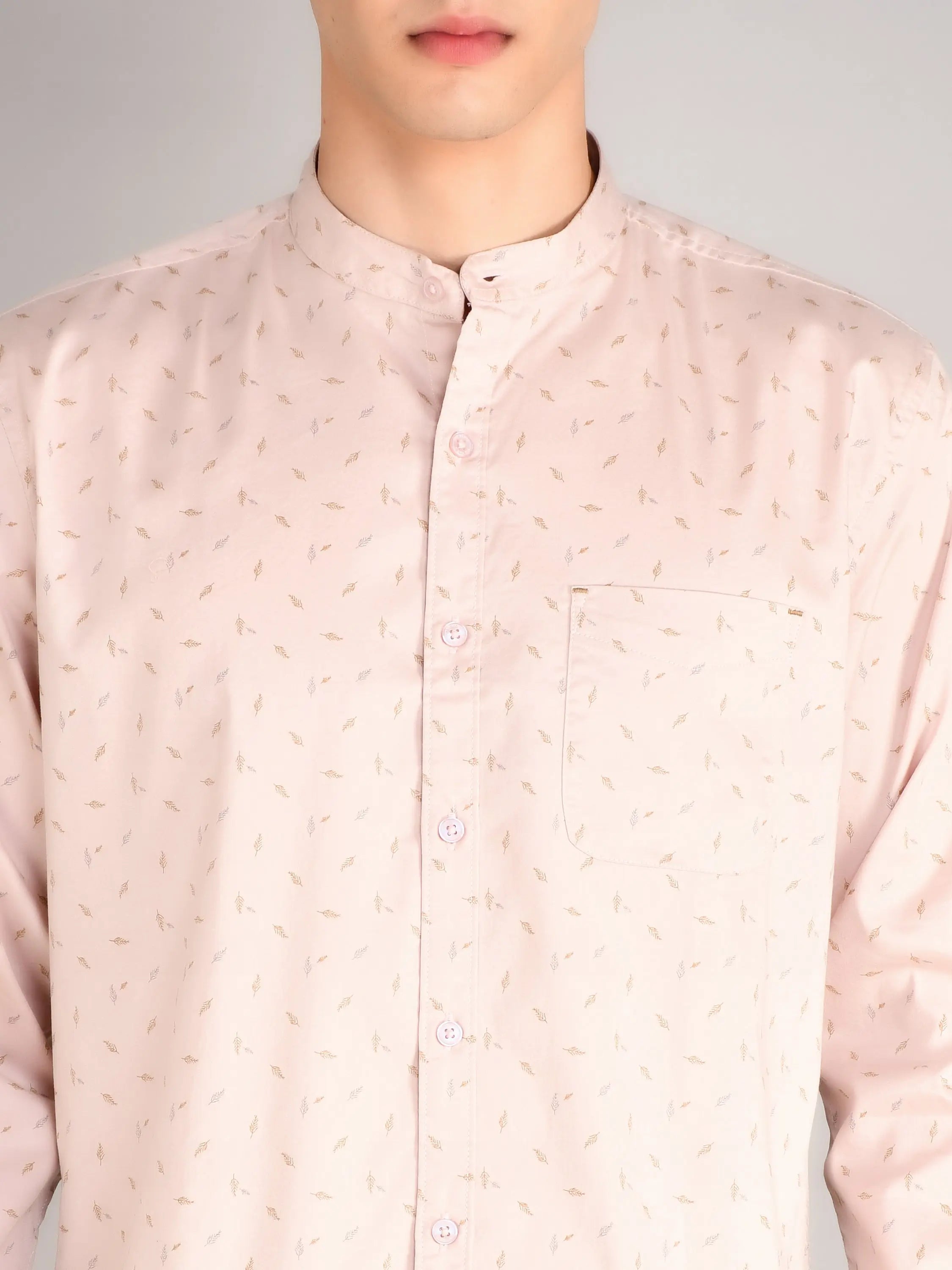 Pink Printed Regular Fit Shirt TIM PARIS