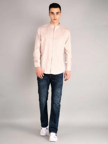 Pink Printed Regular Fit Shirt TIM PARIS