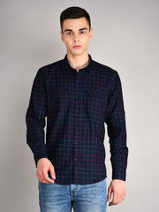 Red Checkered Regular Fit Shirt Tim Paris