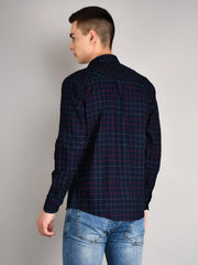 Red Checkered Regular Fit Shirt Tim Paris