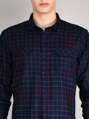Red Checkered Regular Fit Shirt Tim Paris