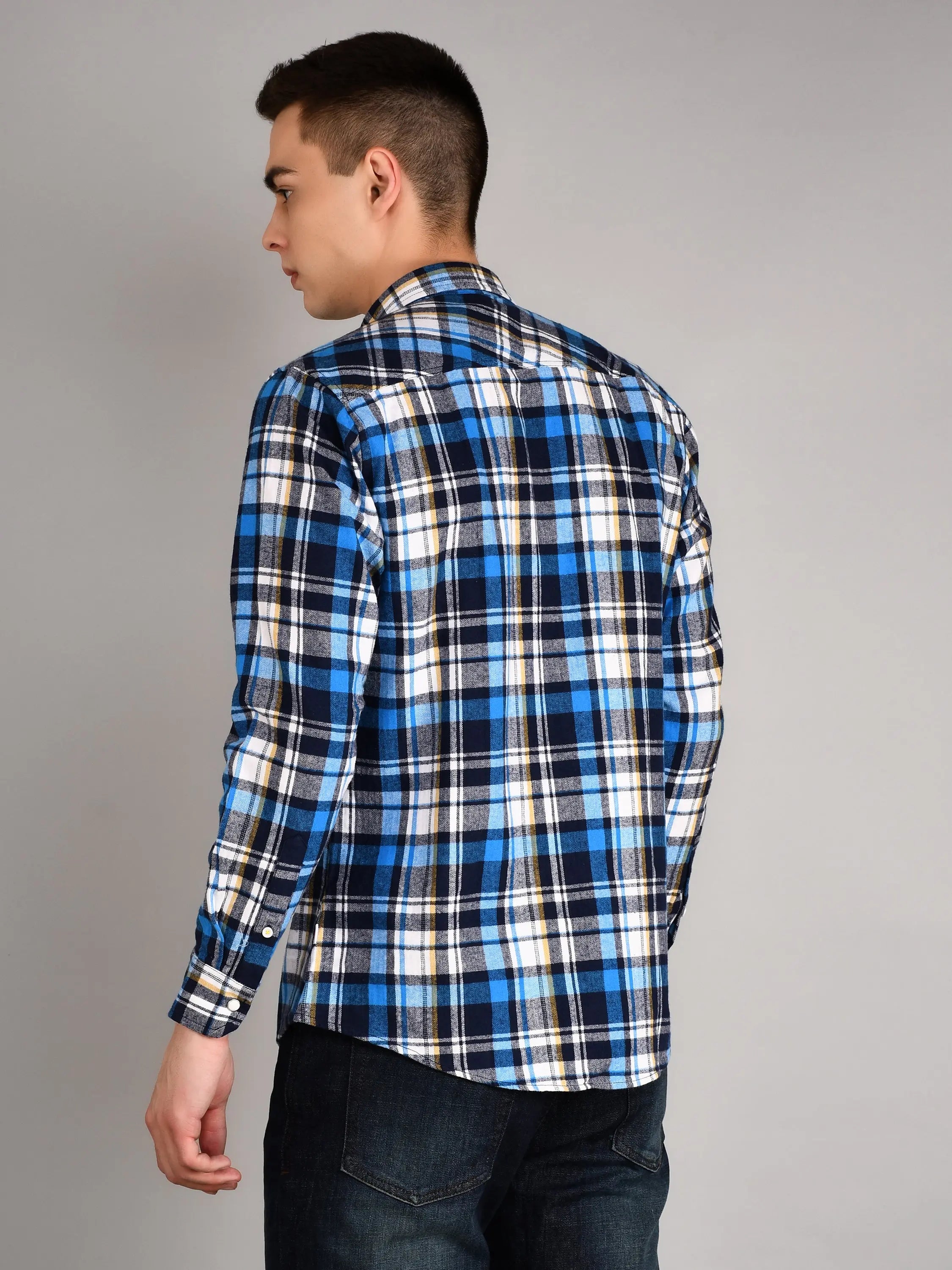 Blue Checkered Shirt Tim Paris