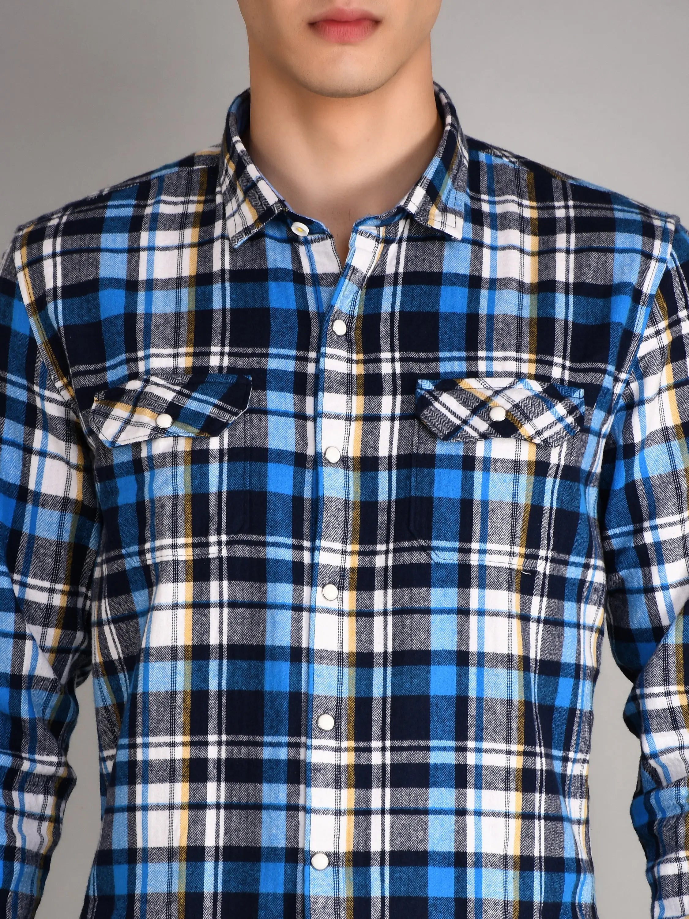 Blue Checkered Shirt Tim Paris