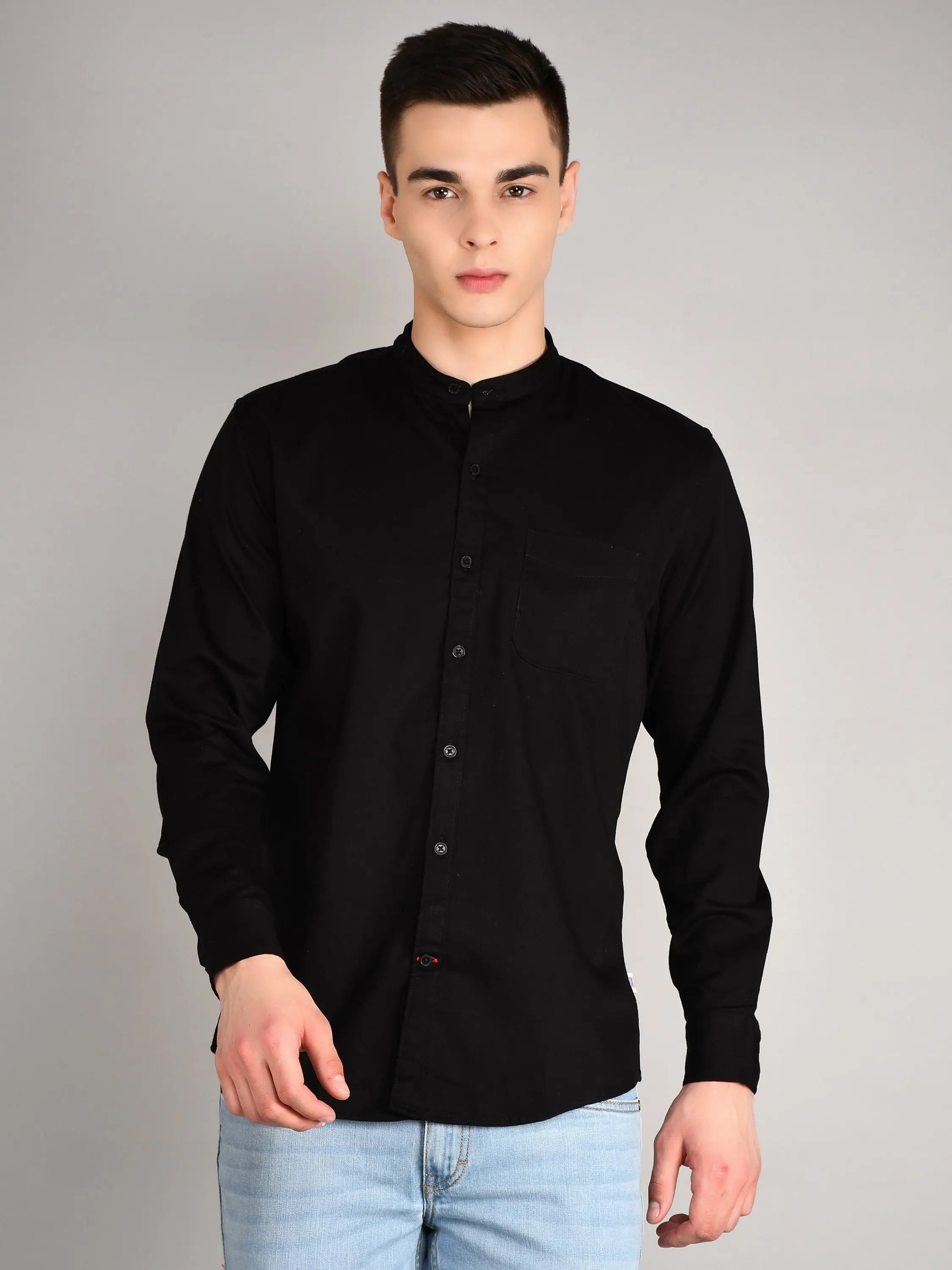 Black Printed Regular Fit Shirt TIM PARIS