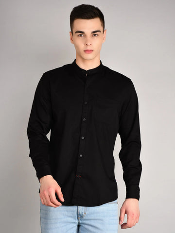 Black Printed Regular Fit Shirt TIM PARIS